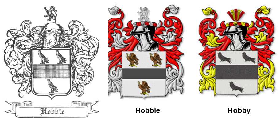 Wappen der englischen Familien Hobbie & Hobben
