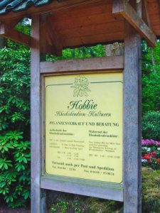 Firmentafel Rhododendron-Park Hobbie
