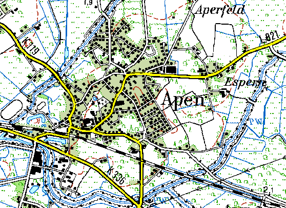 Topographische Karte von Apen (TK50-1998)