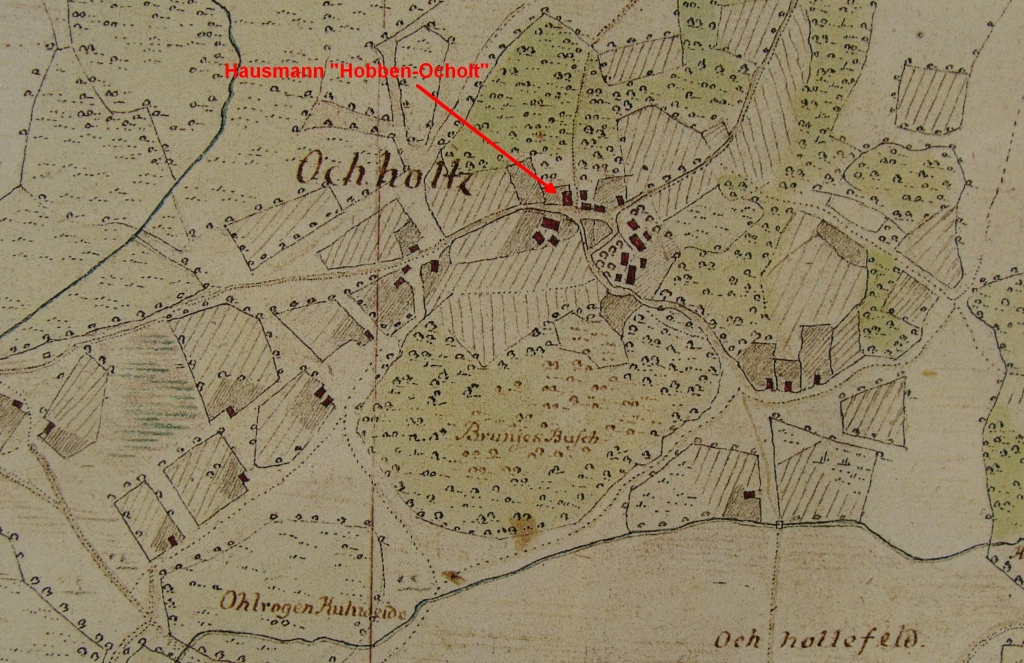Hof in Ocholt in Vogteikarte von 1793