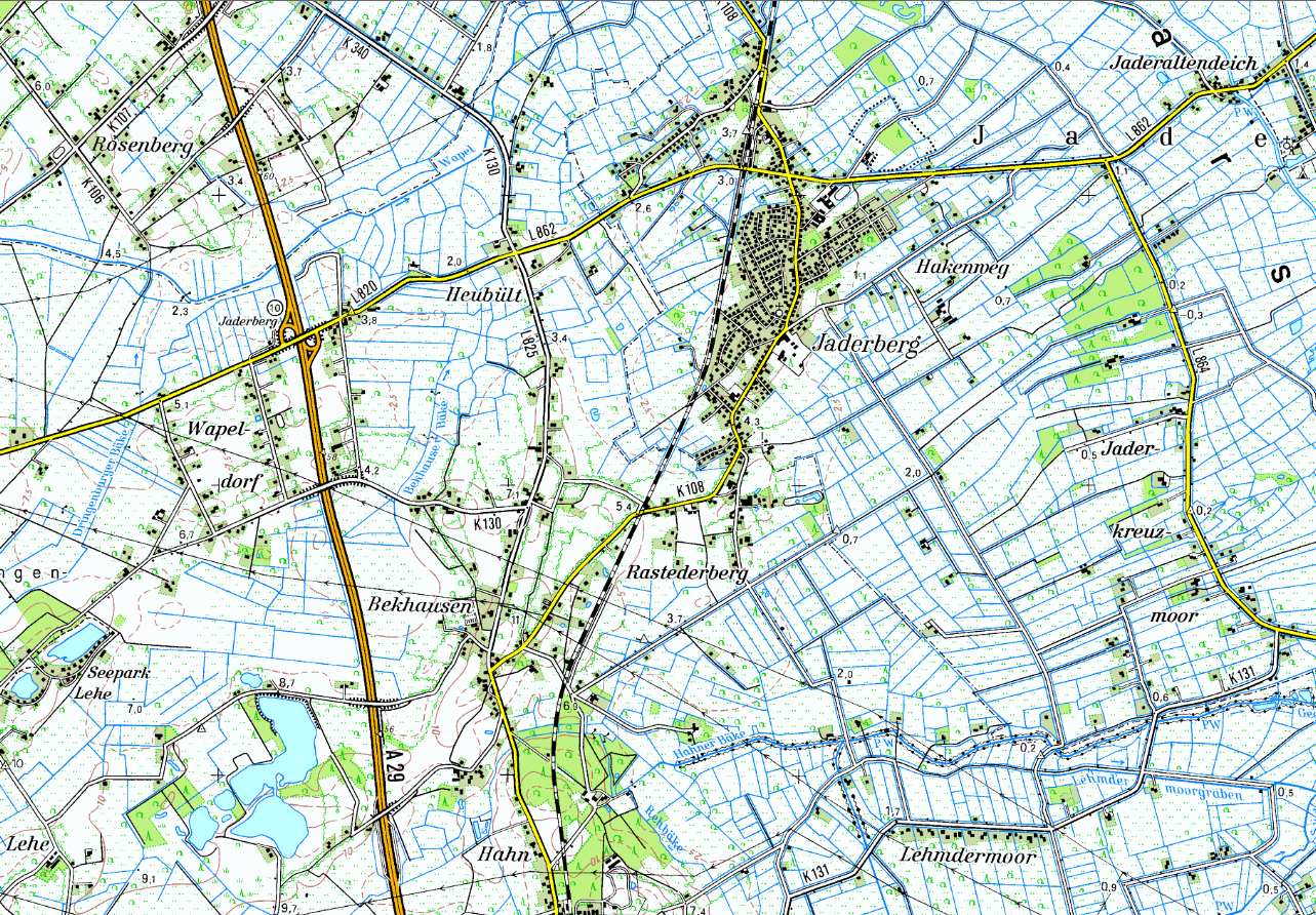 Topographische Karte von Rastederberg (TK50-1998)